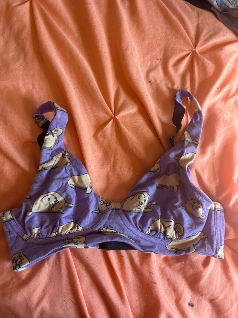 MeUndies Lavender Seal Print Bralette